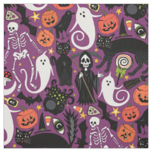 Retrohalloween lila stoff