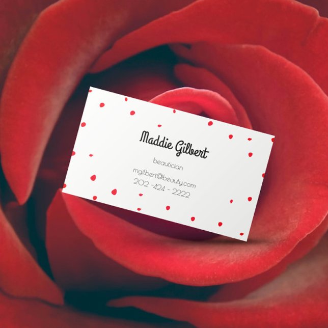 Retrokonfetti - rote Blätter Visitenkarte (Von Creator hochgeladen)