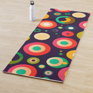 Retrokreise in verschiedenen Farben Yogamattel Yogamatte