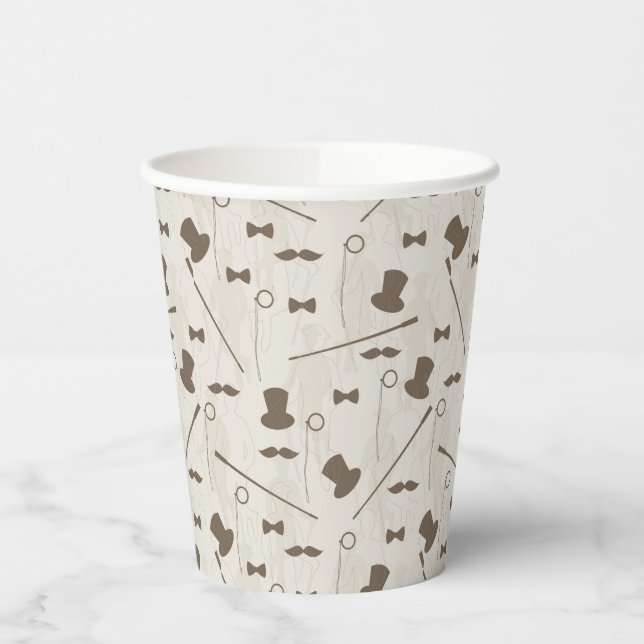 Retromuster für Mann 2 Pappbecher (Links)