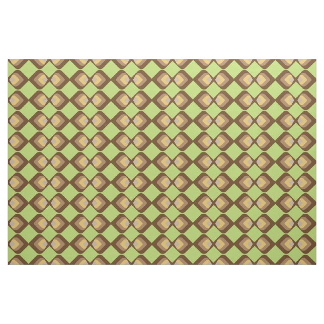 Retromuster grün braun stoff (Fat Quarter (45,7 x 55,9 cm))