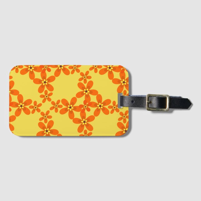 Retroorange 1970 gepäckanhänger (Vorderseite (Horizontal))