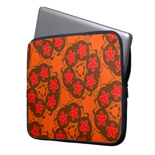 Retroorange, rot 1970 laptopschutzhülle (Vorderseite Links)