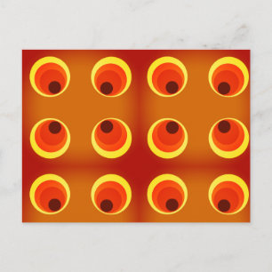 Retroorange, rot 1970 postkarte