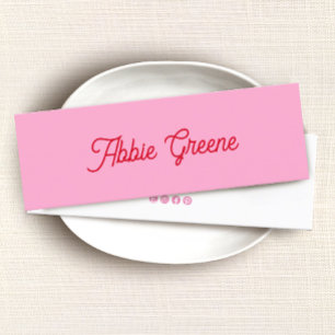 RetroPink Script Modern Mini Visitenkarte