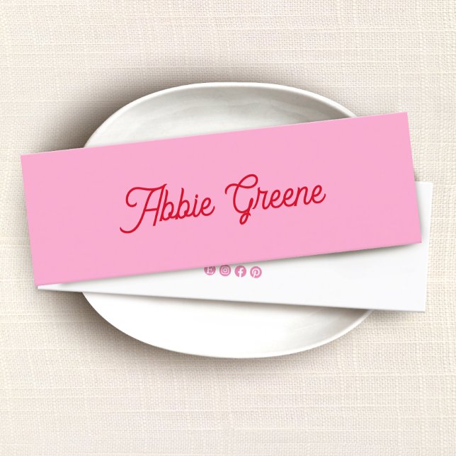 RetroPink Script Modern Mini Visitenkarte (Von Creator hochgeladen)