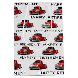 Retroreto Red Truck Medium Geschenktasche Mittlere Geschenktüte