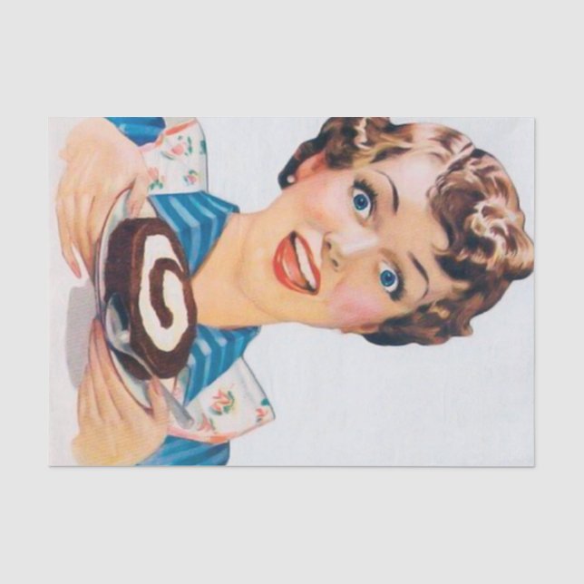 Retroretro Vintager Damenkuchen Seidenpapier (Vorderseite)