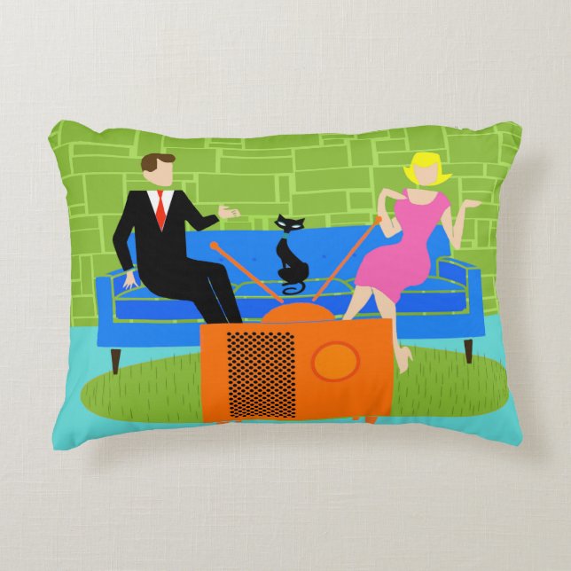 Rétros ajouter au coussin d'accent de chat (Devant)