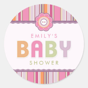 Rétros autocollants de baby shower de boutons de