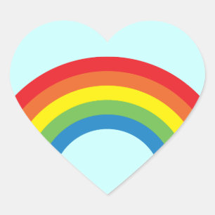 rétros autocollants de coeur d'arc-en-ciel des