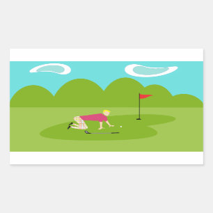 Rétros autocollants de golfeur