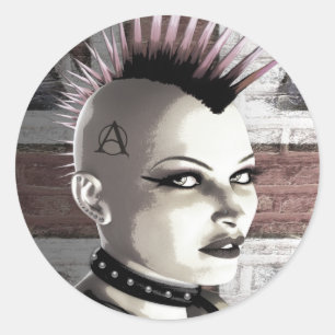 Rétros autocollants punks britanniques de fille