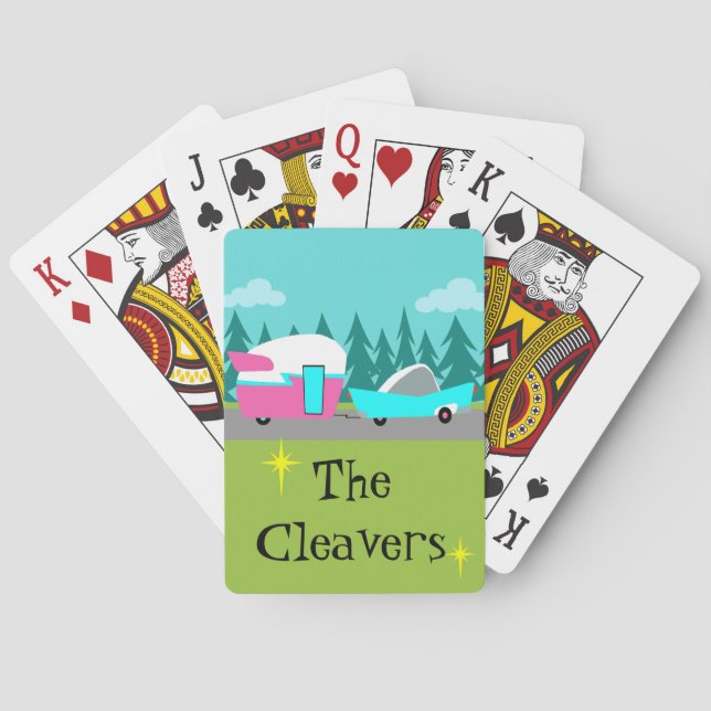 Rétros cartes de jeu de campeur/remorque et de (dos)