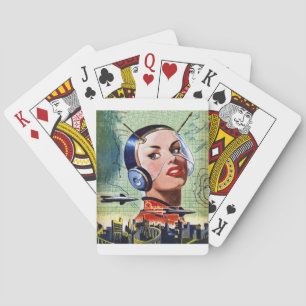 Rétros cartes de jeu de la science-fiction