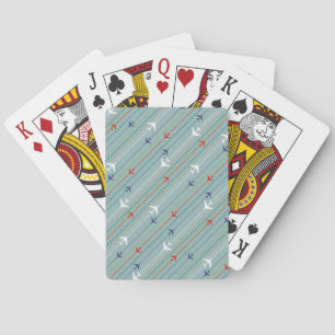 Rétros cartes de jeu de motif d'avion