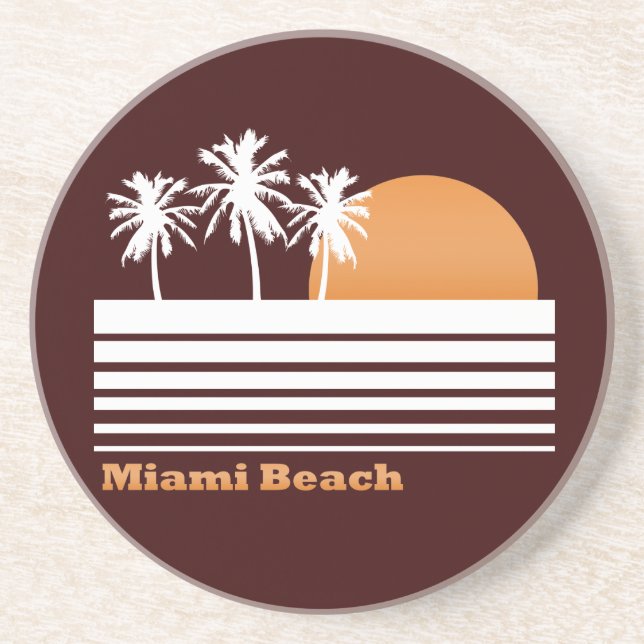 Rétros dessous de verre de Miami Beach (Devant)