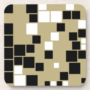 Rétros dessous de verre noirs et blancs de motif