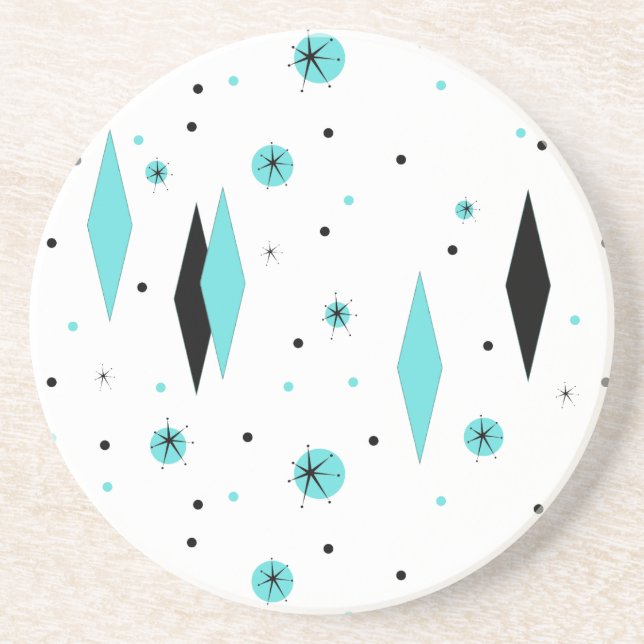 Rétros diamants de turquoise et dessous de verre (Devant)