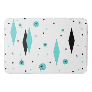 Rétros diamants de turquoise et tapis de bain de