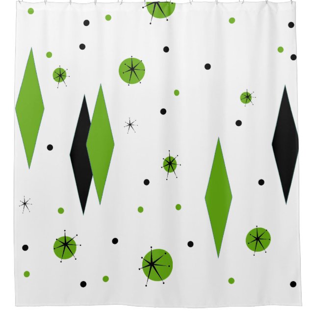 Rétros diamants verts et rideau en douche de (Devant)