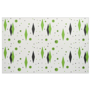 Rétros diamants verts et tissu de coton de