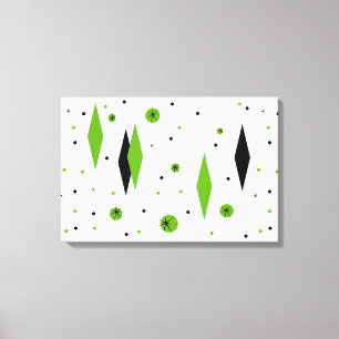 Rétros diamants verts et toile étirée par