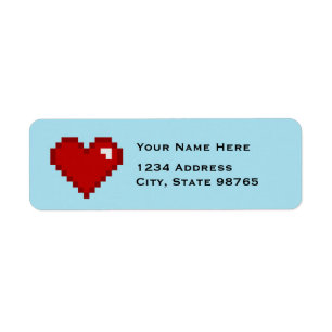Rétros étiquettes de adresse de coeur du Gamer