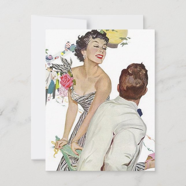 Rétros invitations à la mode de partie de thème de (Devant)