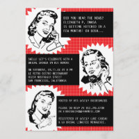 Rétros invitations de Fête de la mariée de gallons