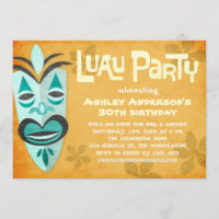 Rétros invitations de partie de Tiki Luau