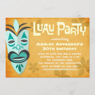 Rétros invitations de partie de Tiki Luau