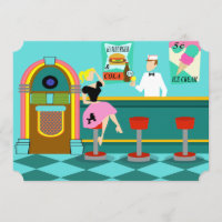 Rétros invitations personnalisables de fontaine de