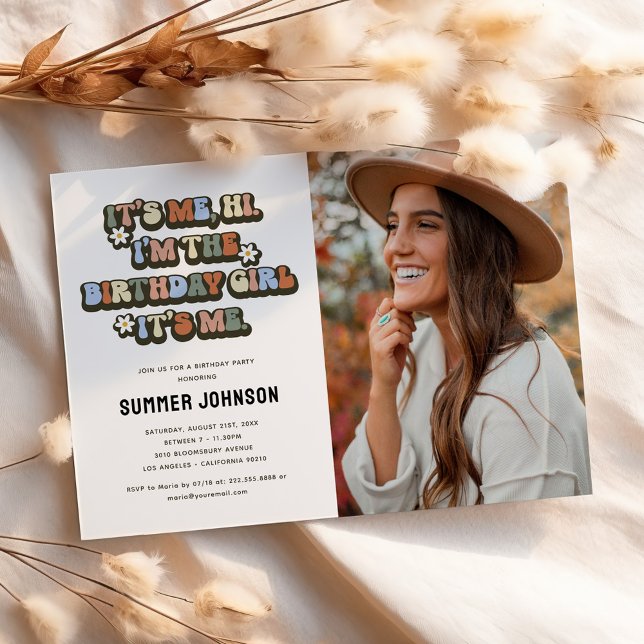 Retro's Me Birthday Girl Foto Einladung (Von Creator hochgeladen)
