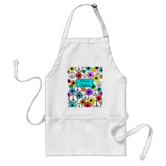 Rétros tablier de fleurs de professeur et signe de