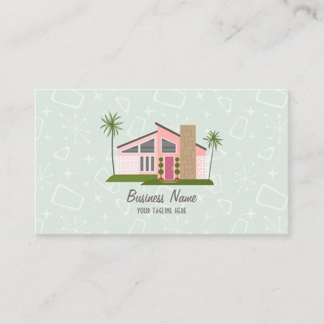 Retrosa House Business Card Mitte des Jahrhunderts Visitenkarte (Vorderseite)