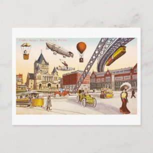 Retrospektive futuristische Ansicht des Copley Squ Postkarte