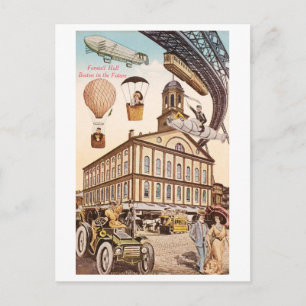 Retrospektive futuristische Ansicht von Faneuil Ha Postkarte
