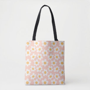 Retrostil blüht auf rosa Hintergrund Tasche