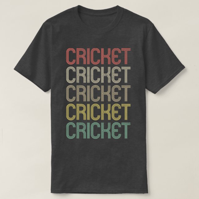 Retrostil-Cricket-Design T-Shirt (Design vorne)