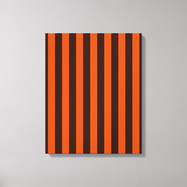 Retrostil-Dekoration in Orange Streifen Leinwanddruck (Vorderseite)