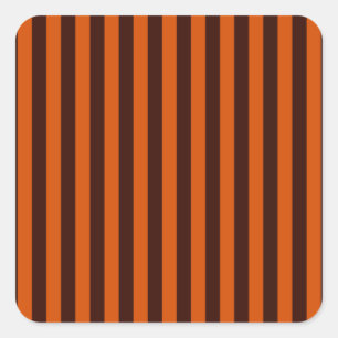 Retrostil-Dekoration in Orange Streifen Quadratischer Aufkleber