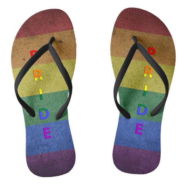 Retrostil des LGBT-Regenbogendrucks Flip Flops (Fußbett)