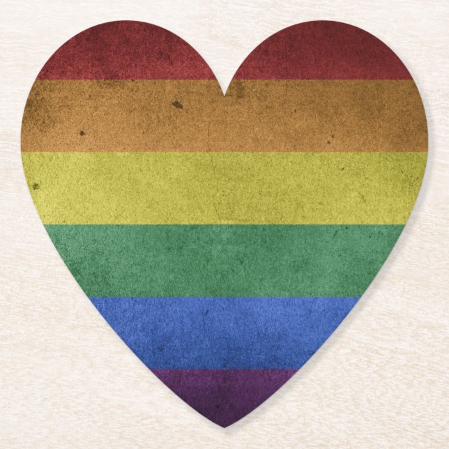 Retrostil des LGBT-Regenbogendrucks Untersetzer (Vorderseite)