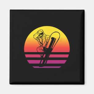 Retrostil des Snowboardens Vintag 1 Magnet