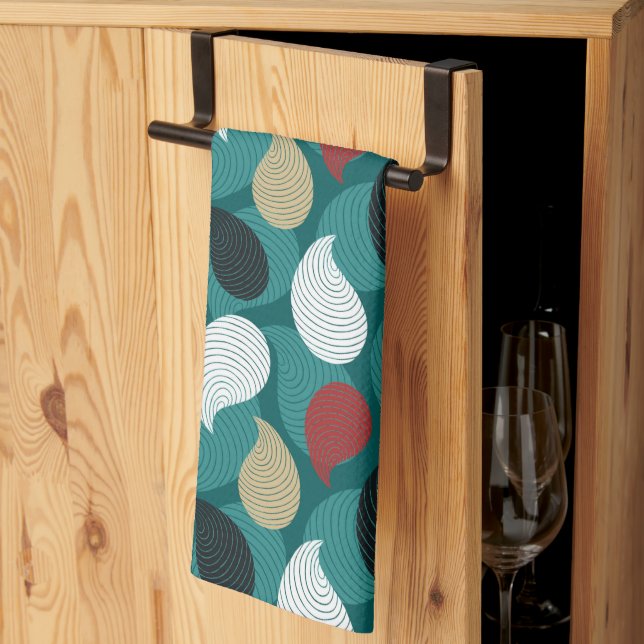 Retrostil in attraktivem Farbenwirbel Geschirrtuch (Drittel gefaltet)