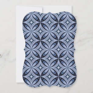 Retrostil mit blauem geometrischem Muster Mitteilungskarte