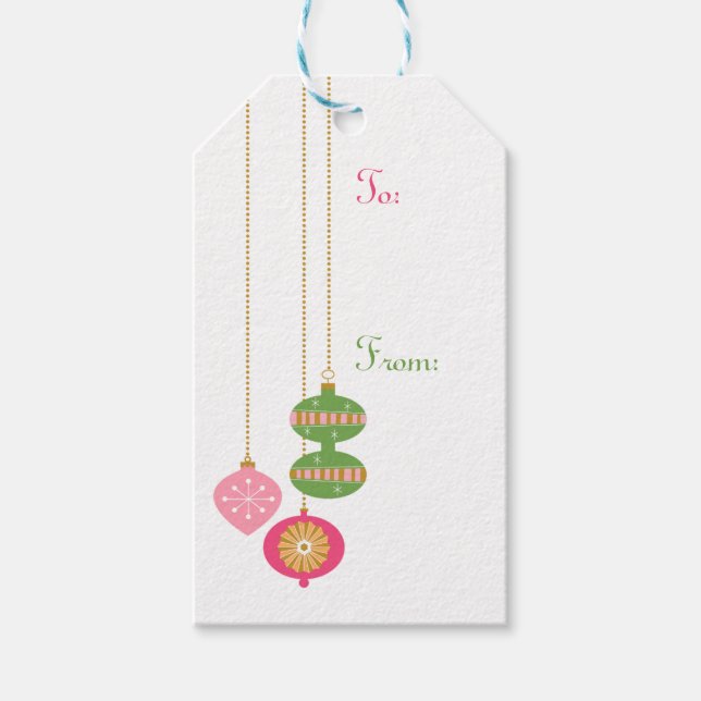 Retrostil - Rosa Geschenkanhänger (Vorderseite)