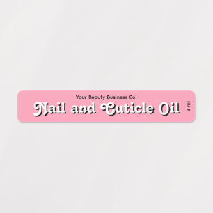 Retrostil, rosa, nagelnagelförmige Ölmarke Etiketten