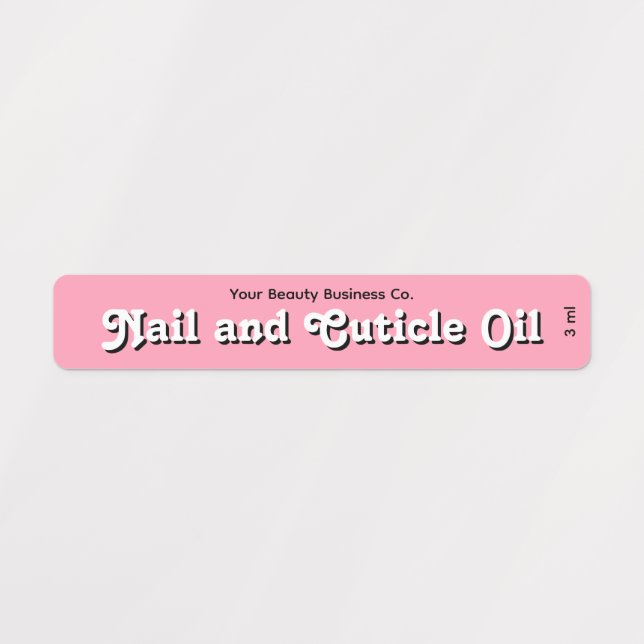 Retrostil, rosa, nagelnagelförmige Ölmarke Etiketten (Design 1)